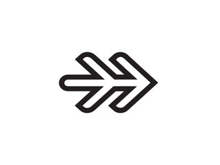 Sleek Arrow Logo Icon in Stylish Vector Line Drawing