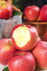 Fresh Xinjiang Red Apples Cut Open Display Healthy Fruit Cooking Ingredient