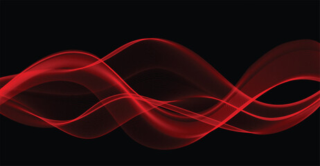 Transparent Smoky Wave Flow Background with Elegant Red Gradient Lines and Smooth Airy Motion Effect for Abstract Modern Digital Artwork, Futuristic Design, and Creative Visual Concepts