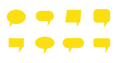 Engaging yellow speech bubbles for creative designs and modern communication with social media messaging set