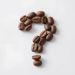 Naklejka premium Coffee Beans Shaped as a Question Mark