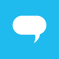 Communicate your ideas with this modern speech bubble on bright blue background, perfect for social media posts