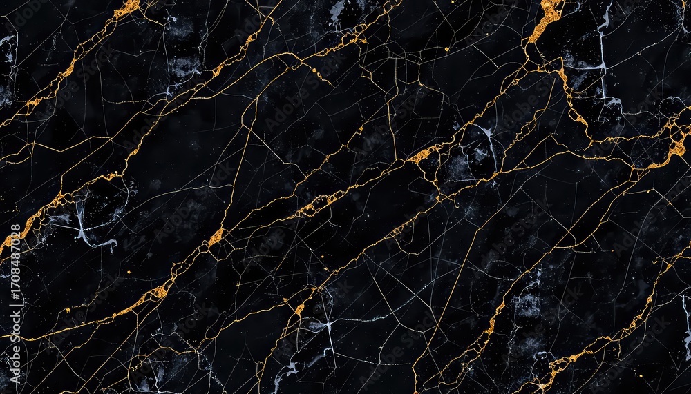 Poster dark opulent surface with golden veins and subtle hints of white, creating an elegant and abstract t