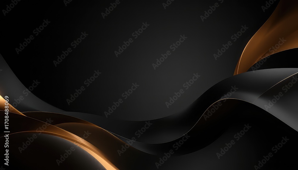 Aufkleber elegant dark backdrop displaying flowing shapes of polished surfaces with a subtle sheen, suitable f