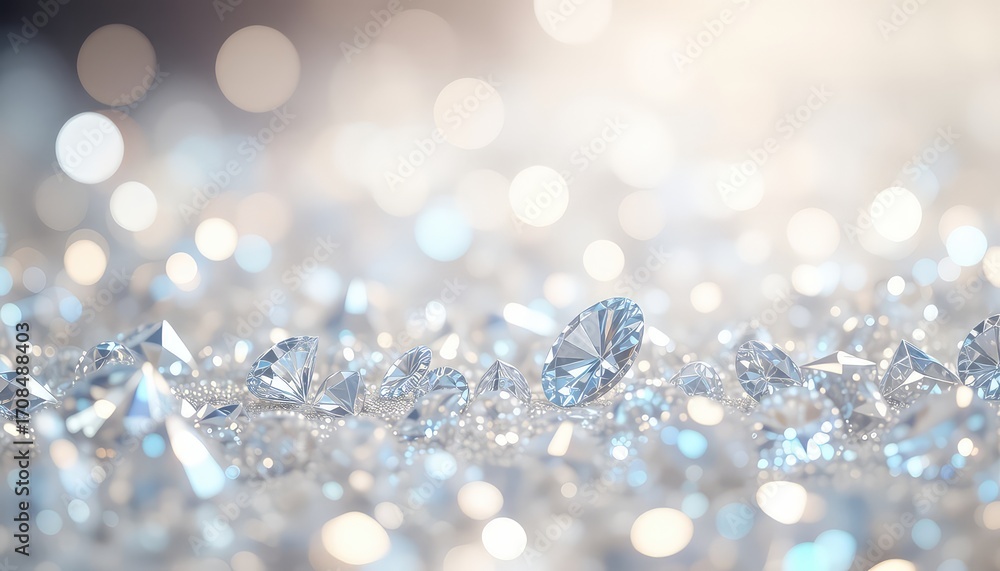 Aufkleber sparkling diamonds on glittering surface with elegant bokeh effect creates a luxurious and sophistic