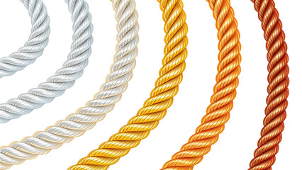 Ropes in different metallic colors vector
