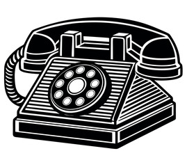 This captures both the content (retro telephone on two backgrounds) and the context (tags like vintage, communication, etc) in a clean and easy-to-understand way without using a colon