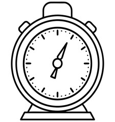 Black vintage alarm clock with classic metal design and time reminder features