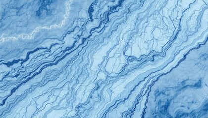 Intricate blue and white abstract pattern depicting the power of nature with cracking textures and lighting