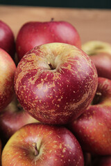 Fresh Aksu Yanyuan Apples with Natural Imperfections and Rustic Character