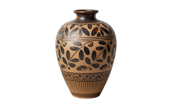 Antique vase isolated on transparent background