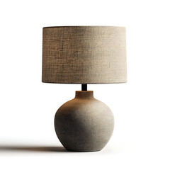 Gray table lamp with fabric shade