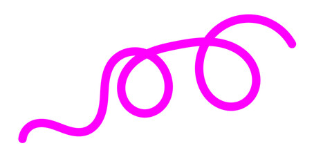 Fototapeta premium Pink abstract scribble swirl line design for doodle art, decorative highlight, creative poster, modern layout, and graphic element