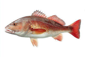 Profile view of a reddish-orange fish