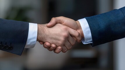 Financial advisor shaking hands with a satisfied client in a modern office, building trust, successful consultation 