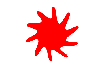Red paint splatter abstract shape