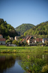Obraz premium village on the river