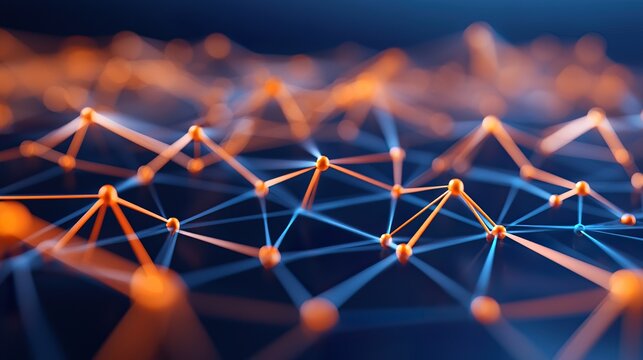 Financial data visualized as a complex network, interconnected, digital,  - Powered by Adobe