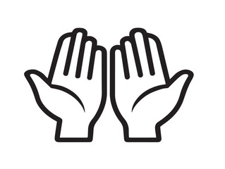 Protective Caring Hands Symbol in Professional Stock Line Drawing