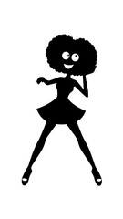 Beautiful woman dancing black and white vector illustration elegant graceful artistic silhouette design