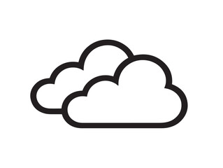 Minimalist cloud vector illustration icon with elegant line drawing