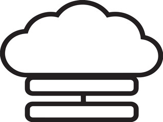Cloud server outline icon in modern minimal vector drawing
