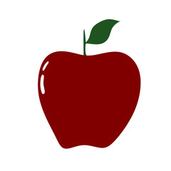 Apple Icon Isolated Vector Illustration, red Apple, Sweet Fruits, Tropical Fruits, Apple Snacks or Vegetarian Nutrition