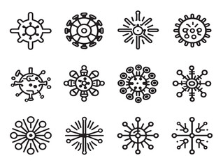 Covid prevention icon set in elegant clean minimal line art