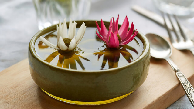 Jonjoli - traditional Georgian appetizer, pickled flowers