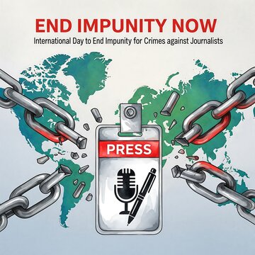 End impunity now global press freedom and justice concept