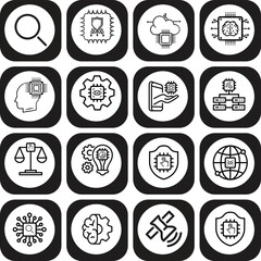 Artificial Intelligence Icon Set, Machine Learning Icons, Neural Network, Data Analysis, Deep Learning, Robotics, Innovation, Automation, Digital Brain, Future Technology