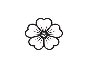 Elegant flower illustration icon crafted in delicate artistic line details