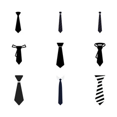 Men’s Necktie Icons Set – Formal Wear Styles for International Men’s Day