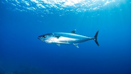 Fototapeta premium Tuna fish in deep blue ocean
