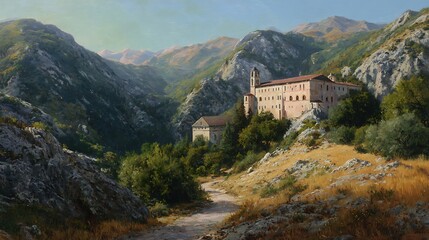 Inspiring Mountain Monastery for Travel, Heritage, and Architectural Tourism Projects