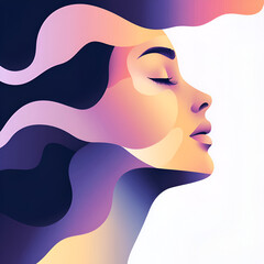 Beautiful vector image of a woman, perfect for Women's Day and Breast Cancer Awareness Month (October).