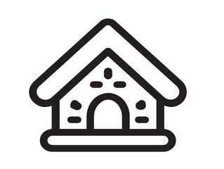 Stylish gingerbread house illustration crafted in modern clean line art