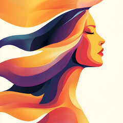 Beautiful illustration of a woman, ideal for use in Pink October campaigns