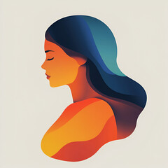 Beautiful illustration of a woman, ideal for use in Pink October campaigns