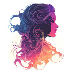 Beautiful illustration of a woman, ideal for use in Pink October campaigns