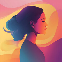 Beautiful illustration of a woman, ideal for use in Pink October campaigns