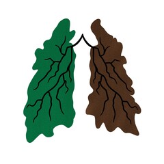 Green and Brown Leaves Showing Environmental Impact and Climate Change