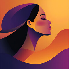 Beautiful illustration of a woman, ideal for use in Pink October campaigns