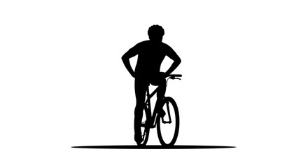 Obraz premium Active cyclist pauses with hands on hips, ready for adventure, enjoying a moment of freedom