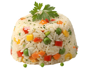 Vegetable Fried Rice on Black Background