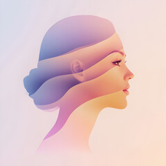 Beautiful illustration of a woman, ideal for use in Pink October campaigns