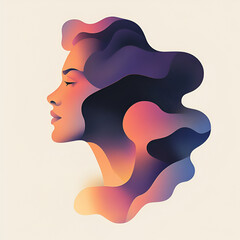 Beautiful illustration of a woman, ideal for use in Pink October campaigns