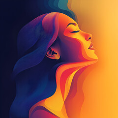 Beautiful illustration of a woman, ideal for use in Pink October campaigns