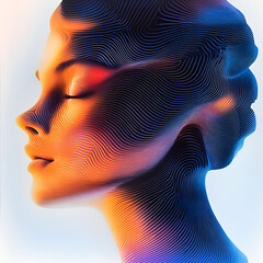 Beautiful illustration of a woman, ideal for use in Pink October campaigns