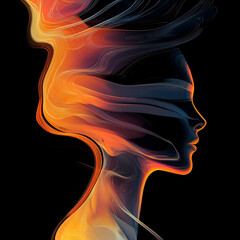 Beautiful illustration of a woman, ideal for use in Pink October campaigns